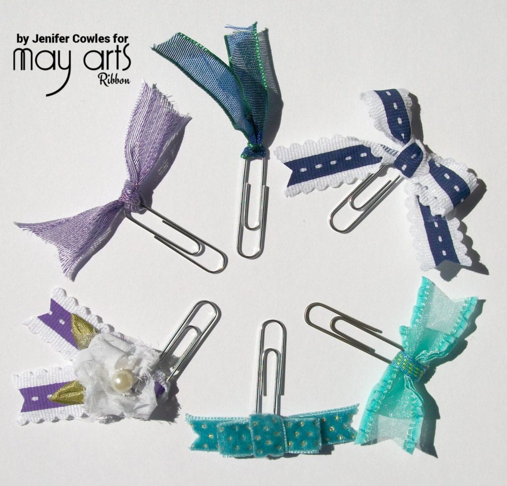 JeniferCowles_Paper Clip Bookmarks From Ribbon Scraps