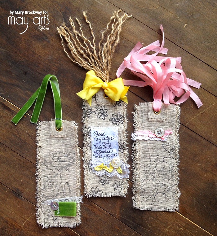 Stamped Ribbon Tags / Bookmarks