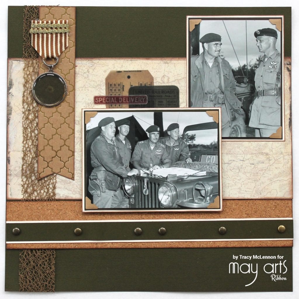 A Military Themed Scrapbook Layout