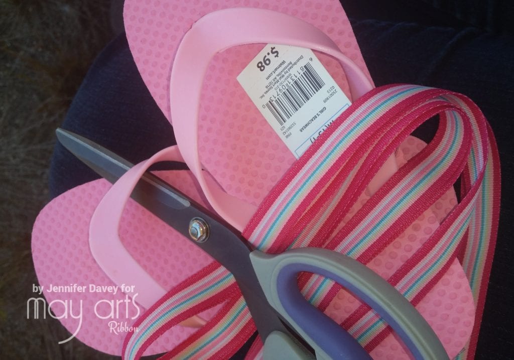 DIY: Ribbon Embellished Flip Flops