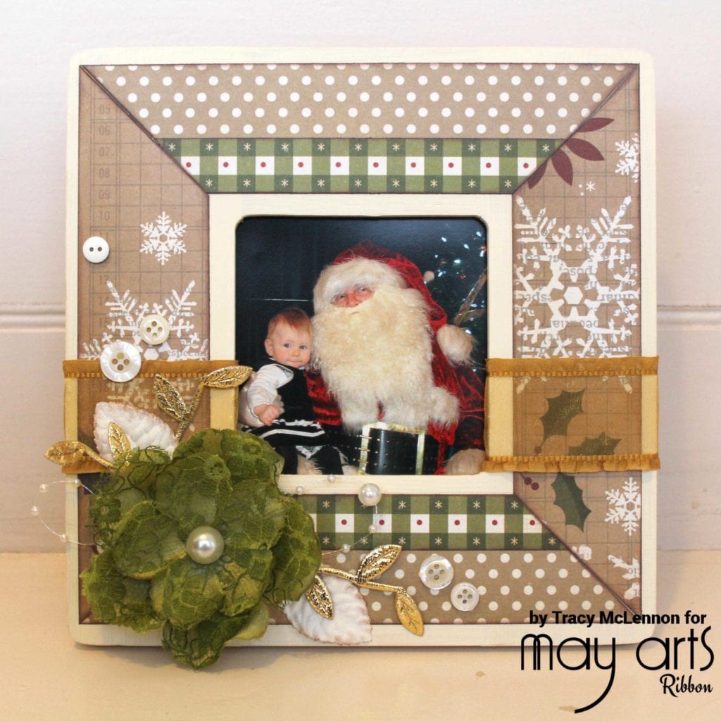 Ribbon Embellished Christmas Frame