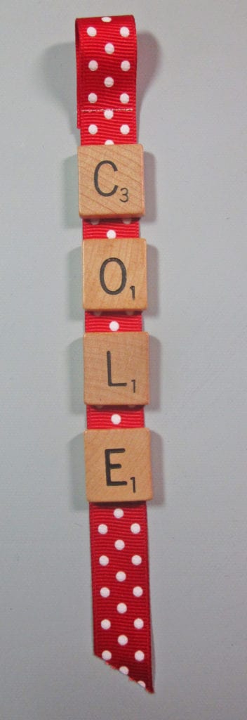 'Name' Ornament Using Scrabble Pieces