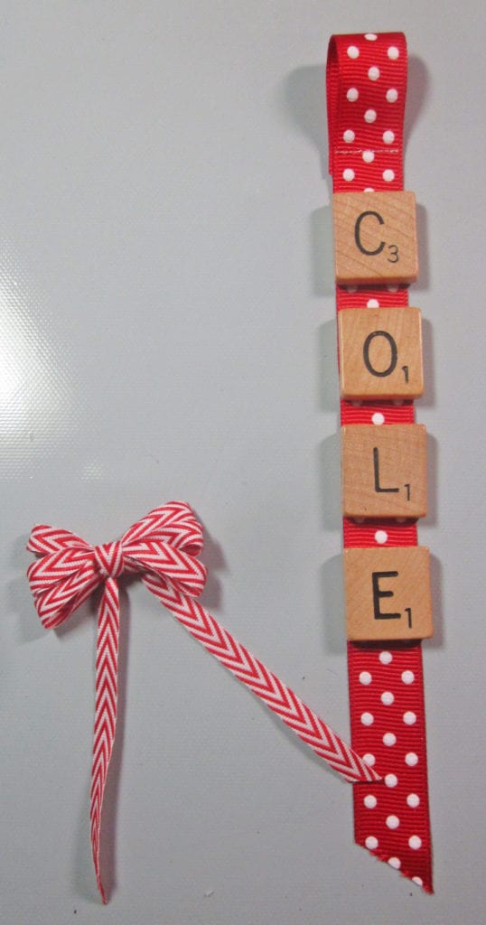 'Name' Ornament Using Scrabble Pieces