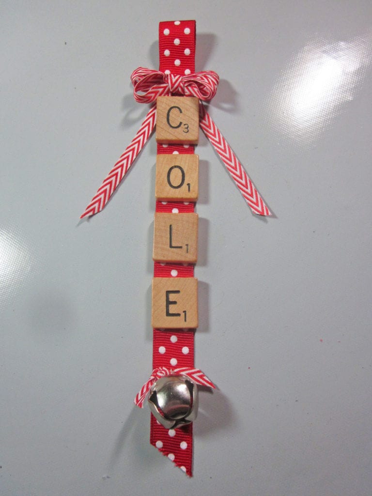 'Name' Ornament Using Scrabble Pieces