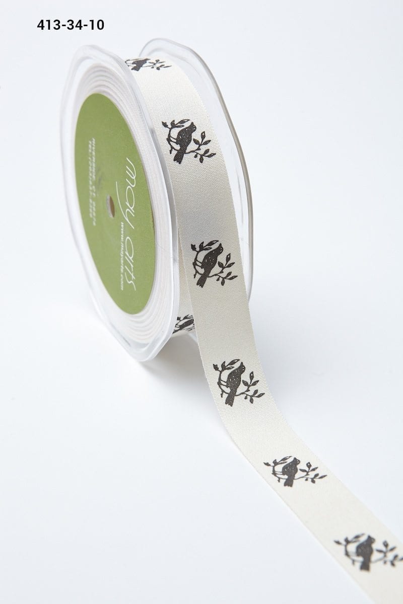 Natural Printed Cotton Ribbon on Rolls – Custom Labels 4 U