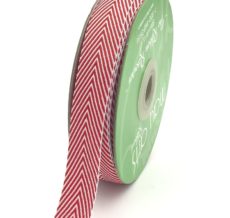 red and white chevron twill ribbon