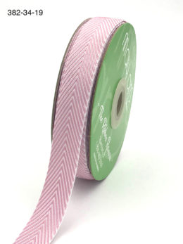 mauve and white chevron twill ribbon