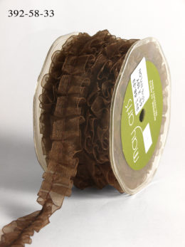 Brown Ruffle Organza Ribbon