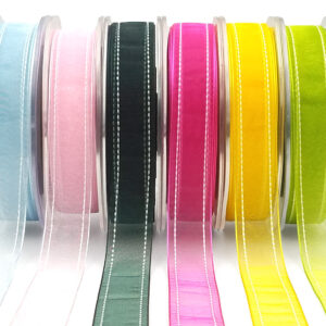 Organza White Stitches Ribbon