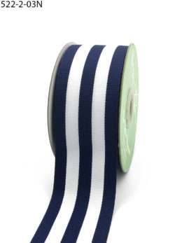 Navy and white striped grosgrain ribbon