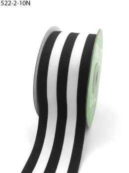 Black and white striped grosgrain ribbon