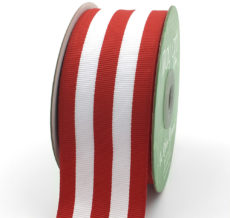 Red and white striped grosgrain ribbon