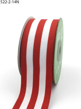 Red and white striped grosgrain ribbon