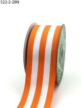 Orange Striped Grosgrain Ribbon