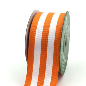 Orange Striped Grosgrain Ribbon
