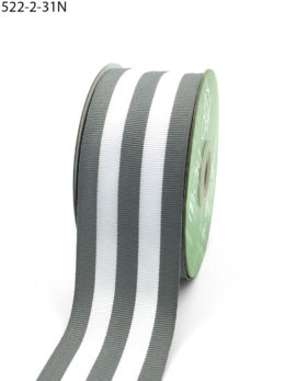 Grey Striped Grosgrain Ribbon