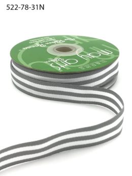 gray and white striped grosgrain ribbon