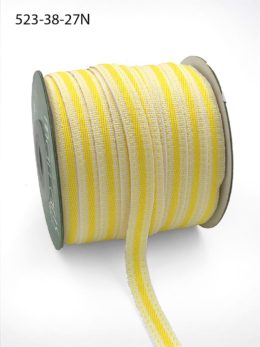 yellow stitched edge cotton linen ribbon