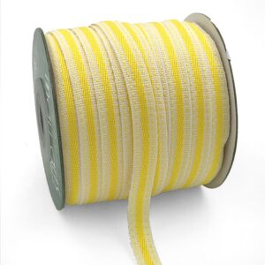 yellow stitched edge cotton linen ribbon