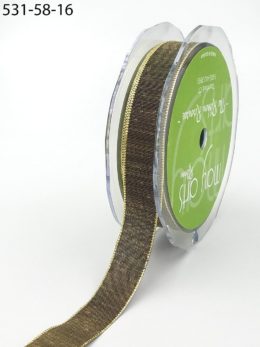 woven green metallic textured ribbon