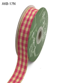 hot pink and ivory picnic gingham ribbon