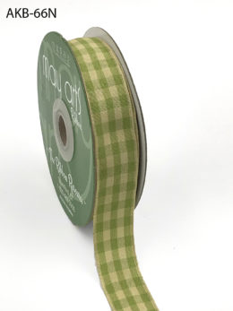 celery and tan gingham picnic ribbon