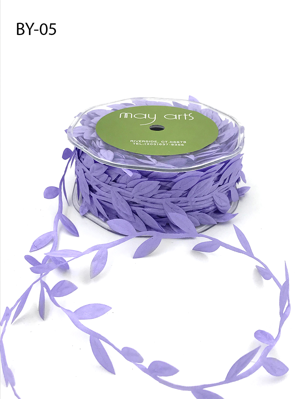 May Arts 1/4-Inch Wide Ribbon, Mauve Satin with Center Band