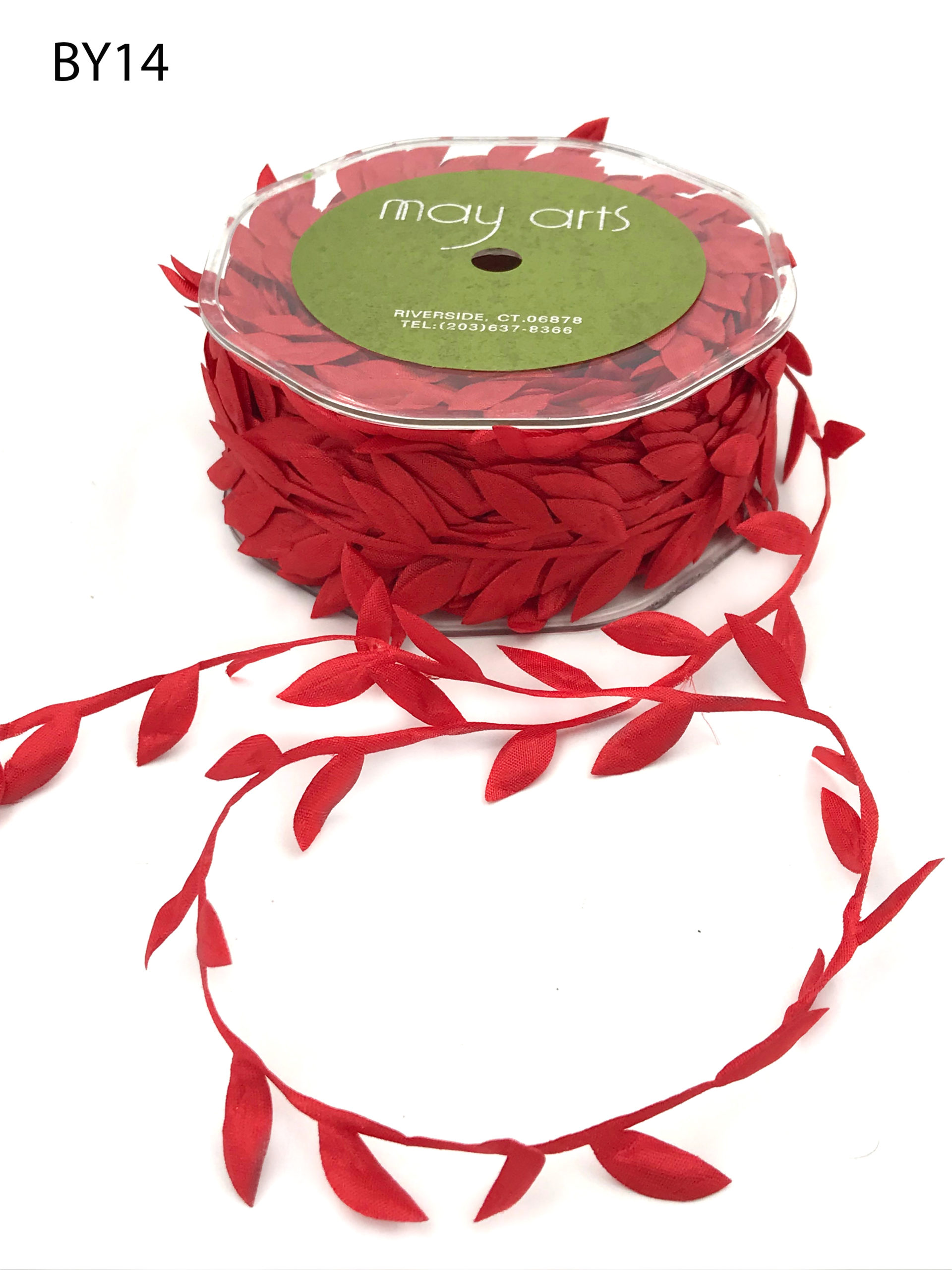 Leaf Ribbon 3/4" Wide Online Ribbon May Arts Ribbon