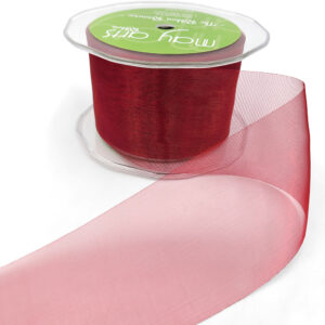 2 Inch Soft Shimmer Organza Ribbon - C-2-54 DARK RED