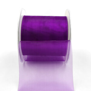 3 Inch Soft Shimmer Sheer Ribbon with Cut Edge - C-3-47 VIOLET