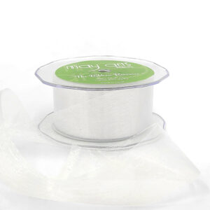 1.5 Inch Soft Shimmer Sheer Ribbon with Cut Edge - C-4-01 WHITE
