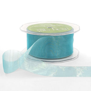 1.5 Inch Soft Shimmer Sheer Ribbon with Cut Edge - C-4-04 TEAL