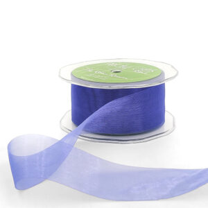 1.5 Inch Soft Shimmer Sheer Ribbon with Cut Edge - C-4-07 BLUE/PURPLE