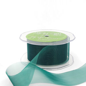 1.5 Inch Soft Shimmer Sheer Ribbon with Cut Edge - C-4-15 GREEN