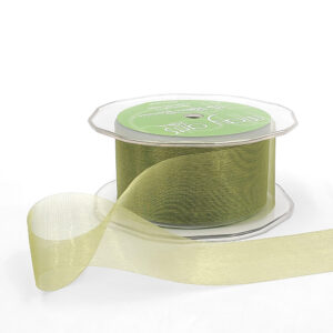 1.5 Inch Soft Shimmer Sheer Ribbon with Cut Edge - C-4-16 OLIVE