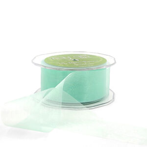 1.5 Inch Soft Shimmer Sheer Ribbon with Cut Edge - C-4-18 SEAFOAM