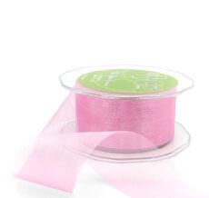 1.5 Inch Soft Shimmer Sheer Ribbon with Cut Edge - C-4-23 LIGHT FUCHSIA