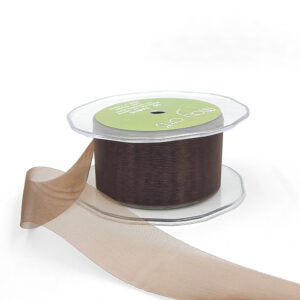 1.5 Inch Soft Shimmer Sheer Ribbon with Cut Edge - C-4-33 BROWN