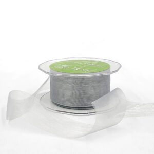 1.5 Inch Soft Shimmer Sheer Ribbon with Cut Edge - C-4-35 PEWTER