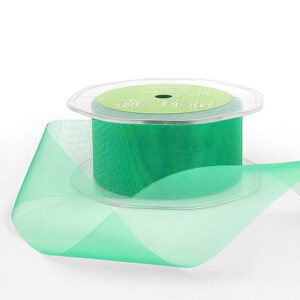 1.5 Inch Soft Shimmer Sheer Ribbon with Cut Edge - C-4-55 EMERALD GREEN