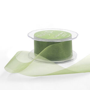 1.5 Inch Soft Shimmer Sheer Ribbon with Cut Edge - C-4-56 DARK OLIVE (=C16A)
