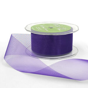 1.5 Inch Soft Shimmer Sheer Ribbon with Cut Edge - C-4-67 ROYAL PURPLE