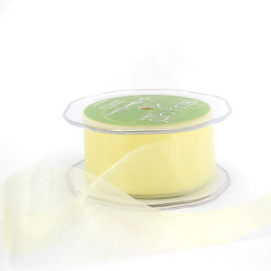1.5 Inch Soft Shimmer Sheer Ribbon with Cut Edge - C-4-72 LEMON