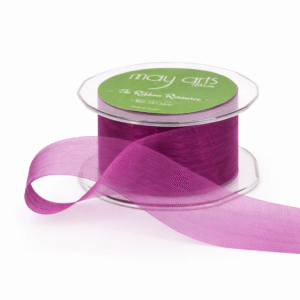 1.5 Inch Soft Shimmer Sheer Ribbon with Cut Edge - C-4-73 GRAPE