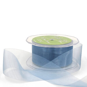 1.5 Inch Soft Shimmer Sheer Ribbon with Cut Edge - C-4-74 SLATE BLUE