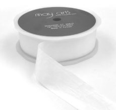 white faux silk wrinkled nylon ribbon