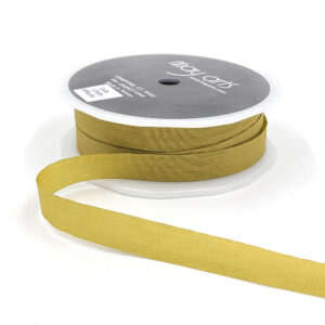 1/2 Inch Wrinkled Faux Silk Ribbon with Cut Edge - EA-9-06 - MOSS
