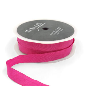 1/2 Inch Wrinkled Faux Silk Ribbon with Cut Edge - EA-9-22 - FUCHSIA