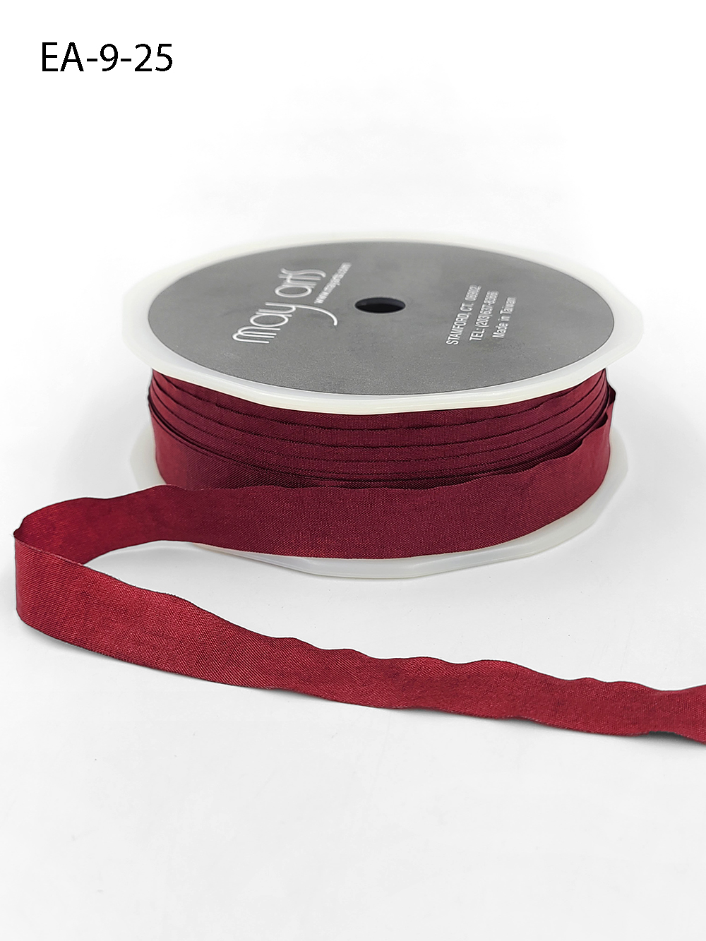 May Arts 1 Inch Wrinkled Faux Silk Ribbon with Cut Edge - Red (EA-1-14) -  The Rubber Buggy