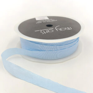 1/2 Inch Wrinkled Faux Silk Ribbon with Cut Edge - EA-9-34 - LIGHT BLUE